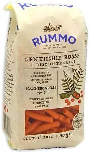 Rummo Pasta mit roten Linsen und braunem Reis Maccheroncelli n7 Glutenfrei 300g