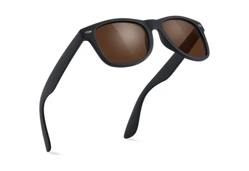 LuxusKollektion Retrosonnenbrille Sonnenbrille polarisiert UV400 Schwarzer Teefarbenen Gläsern