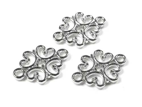 filigrane Verbinder in silberfarben platiniert 12 Stück von Vintageparts DIY
