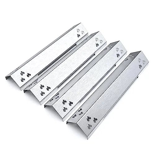 teileplus24 BR02-4-SM Gasgrill Edelstahl Brennerabdeckung kompatibel mit Burnhard Big Fred Basic | Flavorizer Bars | Passgenau | Rostfrei | Brennerschutz