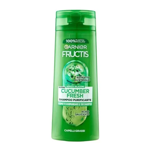 Garnier Fructis Reinigendes Shampoo für fettiges Haar, mit Salicylsäure und Gurkenextrakt, Cucumber Fresh, 250 ml