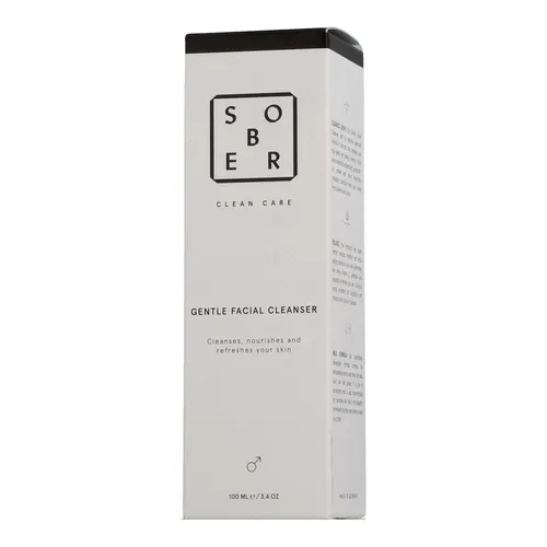 sober® Gentle Facial Cleanser | Milder Gesichtsreiniger mit Aktivkohle - Reinigungsmilch für unreine und fettige Haut, bekämpft Mitesser und Pickel effektiv durch Aktivkohle und pflegt sanft mit feuchtigkeitsspendenden Inhaltsstoffen.