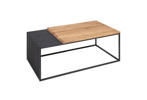 Riess-Ambiente Couchtisch ARCHITECTURE 100cm natur/schwarz - Couchtisch aus Eiche-Massivholz mit geölter Oberfläche im Industrial Design, ideal für ein individuelles Wohnzimmer und pflegeleicht.