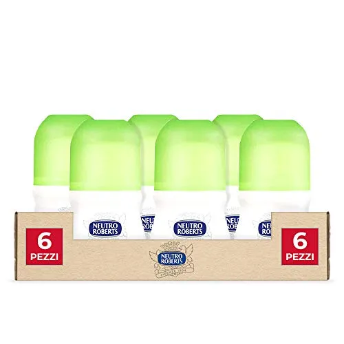 Neutro Roberts, Deodorant Roll On Frisch mit grünem Tee und Limette, kein Aluminiumsalz, keine Flecken, Deodorant für Damen und Herren, dermatologisch getestet
