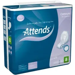 Attends Contours Air Comfort 8 Vorlage, 112 St - Inkontinenzeinlagen mit atmungsaktivem Design für optimalen Komfort und Sicherheit den ganzen Tag über.