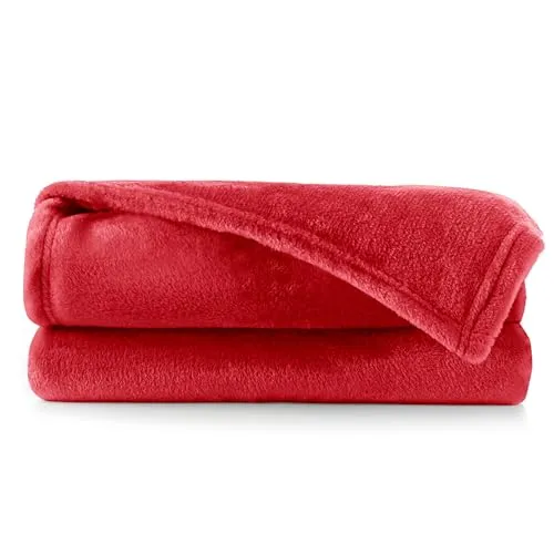 DecoKing Kuscheldecke 70x150 cm rot Decke Microfaser Tagesdecke Fleece weich sanft kuschelig red Mic