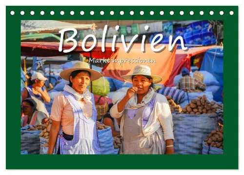 CALVENDO Wandkalender Bolivien - Marktimpressionen (Tischkalender 2026 DIN A5 quer), CALVEND