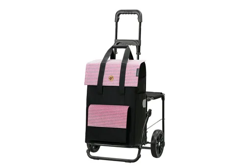 Andersen Einkaufstrolley Komfort Shopper Milla rot, klappbare Ladefläche, belastbar bis 50kg, wasserabweisend