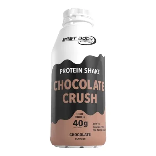 Best Body Nutrition Protein Shake RTD – 6 x 500ml Chocolate Crush – 40g Protein pro Flasche – Trinkfertige Eiweißshakes – wenig Fett, ohne Zuckerzusatz – Ideal für unterwegs