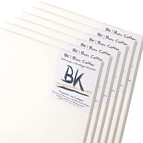 BK BILDERRAHMEN KOLMER 70x100 cm - Künstler Leinwände auf Keilrahmen, 100% Baumwolle, ideal für anspruchsvolle Malprojekte, extra stabiles Profil und mittelfeine Gewebestruktur für perfekte Malergebnisse.