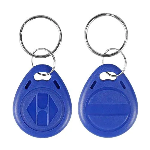 YAVIS EM4305 10 x RFID Transponder Chipschlüssel Beschreibbare Schlüsselring 125KHz Nähe EM ID Karte Etikett Token keyfob, Farbe Blau