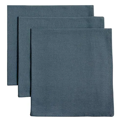 GARIELLA® Stoffservietten im 3er-Pack, 100% Baumwolle, Dunkelgrau, 45x45 cm, rundum eingesäumt, hochwertige Gastronomiequalität, Anthrazit