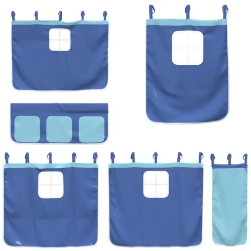 vidaXL Vorhang Set für Hochbett, Spielvorhang Kinderzimmer in blau von vidaXL