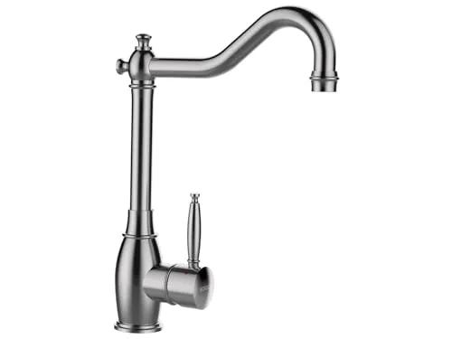 Schock 513000EDM Küchenarmatur RESI Edelstahl – Hochdruck Armatur mit Festauslauf - Armaturen: Hochwertige Küchenarmatur mit 360° schwenkbarem Auslauf für maximale Bewegungsfreiheit und extraleisen Wasserstrahl für ein angenehmes Spülerlebnis.
