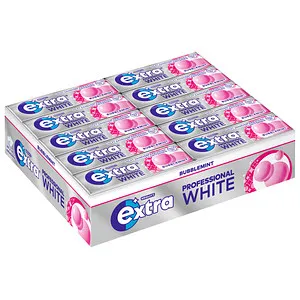 extra PROFESSIONAL WHITE BUBBLEMINT Kaugummis 30 Pack à 10 Stück