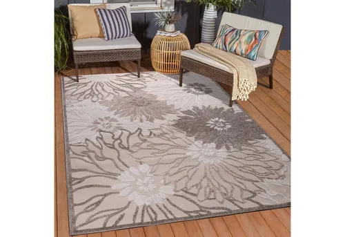 Sanat Teppich Floral 2 Outdoor, rechteckig, 6 mm Höhe - Robuster In- und Outdoor Teppich aus der FLORAL-Kollektion, ideal für Balkon und Terrasse. Wasserresistent und pflegeleicht, bringt er Gemütlichkeit in jeden Raum.