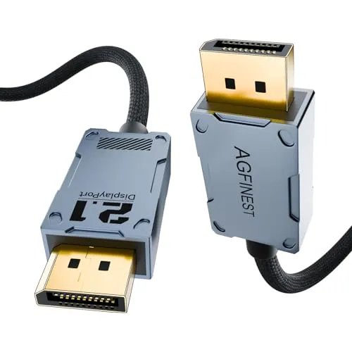 AGFINEST 16K DisplayPort 2.1 Kabel[VESA Certified], 16k@60Hz 8K@120Hz 4K@240Hz, 80Gbps DP2.1 Kabel mit UHBR20 HDR10+ DSC1.2a für PC/HDTV/Monitor/4070/7900Graphics (2M)