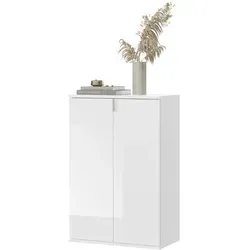 Inn.Furn Kommode SystemX, Weiß Hochglanz - Vielseitige Kommode in modernem Design, 5 Fächer und höhenverstellbare Einlegeböden, ideal für Flur, Schlafzimmer oder Wohnbereich, FSC-zertifiziert