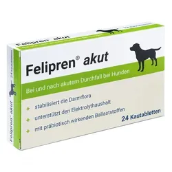 Felipren akut Kautabletten für Hunde - 24 stk, effektive Unterstützung bei Durchfall mit 3-fach-Effekt für eine gesunde Darmflora