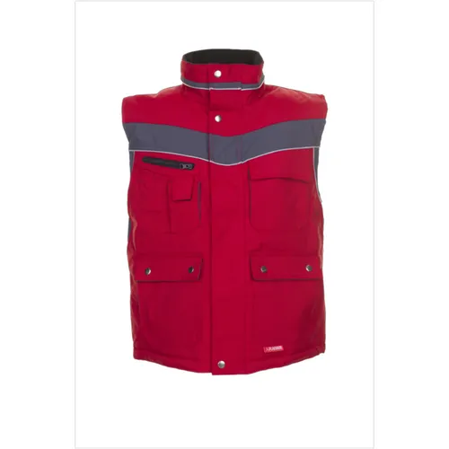 Planam Plaline Winterweste XXL - Rot/Schiefer - Jacken, Mäntel & Westen - Robuste, PU-beschichtete Polyesterweste für Herren, ideal für kalte Tage und vielseitig kombinierbar.