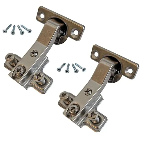 Gedotec Türscharnier Küche Topfband - 2 Stk mit Schließautomatik - Schrank- und Möbelscharniere, hochwertige Scharniere mit integrierter Schließautomatik für 45°-Winkel-Anwendungen, ideal für Holztüren, werkzeuglose Montage.