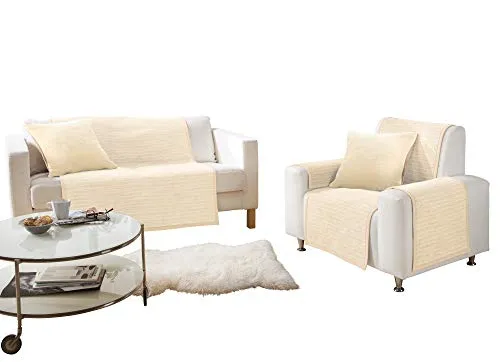 Erwin Müller Sessel- und Sofaschoner Rimini Baumwollmischung beige Größe 100x200 cm
