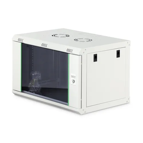 DIGITUS Wandgehäuse Dynamic Basic Serie - 600x450 mm, 7 HE für Netzwerk- und Server-Einbauten, graues Design (RAL 7035)