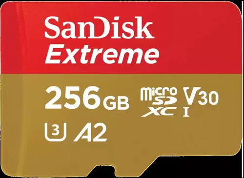 SanDisk Extreme 256 GB Flash-Speicherkarte - Speicherkarten der Klasse A2 mit Video Class V30 für schnelle Aufnahmen und hohen Datentransfer, ideal für 4K-Videos und Fotoenthusiasten.