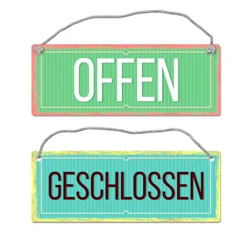 Offen oder Geschlossen Wendeschild mit Kordel