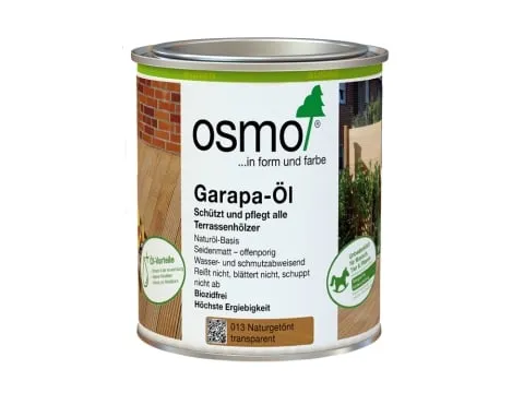 Osmo Garapa-Öl Naturgetönt 0,75 l - 11500081 - Hochwertiges Garapa-Öl von Osmo für die Pflege von Holzoberflächen. Schützt und betont die natürliche Struktur, ideal für Möbelpflege.