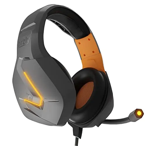 Gaming Headset für PC PS5, PlayStation PS4, Xbox Series X | S, Xbox ONE, Nintendo Switch, Laptop & Google Stadia Stereo-Sound with mit Geräuschunterdrückung Microphone -Hornet RXH-20 Vesuvius Auflage