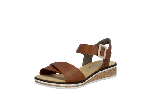 Rieker Damen Klassische Sandalen V3691 - Bequeme Sommerschuhe für jeden Anlass - Klassische Sandalen für Damen aus Kunstleder mit Klettverschluss. Ideal für den Sommer, bieten diese bequemen Schuhe einen stabilen Halt und sind perfekt für Freizeitaktivitäten.