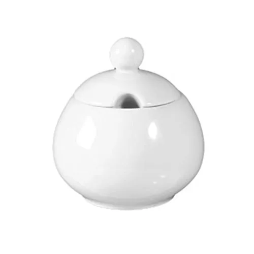 Seltmann 001.175238 Weiden Meran Modern Porzellan Zuckerdose, Rund, 00006 Dekor, Weiß, 0.23 L Kapazität, 9.6cm Höhe, 8.8cm Durchmesser