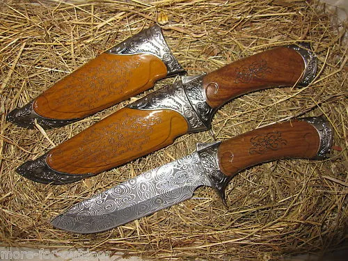 HERBERTZ MESSER im DAMAST DESIGN 420ger STAHL - Taschenmesser mit 25 cm Gesamtlänge, rostfreier AISI 420 Edelstahlklinge und praktischer Messertasche – ideal für Jagd und Outdoor-Aktivitäten.