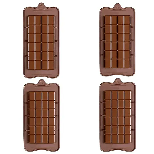 Silikon-Brechbare 3D-Schokoladenformen, Antihaft-wiederverwendbare DIY-Backformen für Süßigkeiten, Protein- und Energieriegel