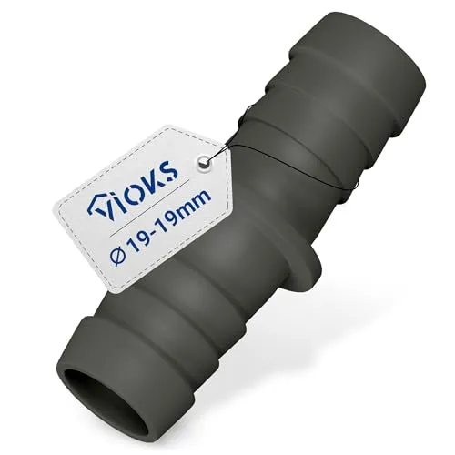 VIOKS Verbindungsstück Wasserschlauch 19/19mmØ - Schlauchverbinder für Wasserschlauch Ablaufschlauch Waschmaschine & Abwasserschlauch Spülmaschine