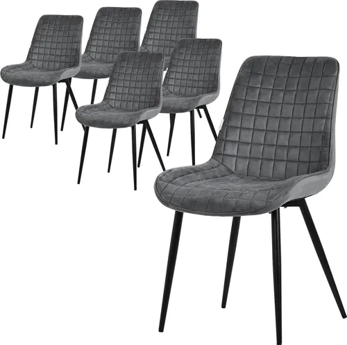 ML-DESIGN Esszimmerstühle 6er Set Anthrazit