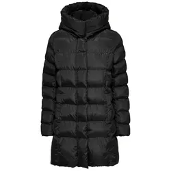 ONLY Steppmantel in Schwarz - XL, - Funktionsjacken mit Kapuze, Stehkragen und verdecktem Reißverschluss für optimalen Wetterschutz und stilvolles Design.