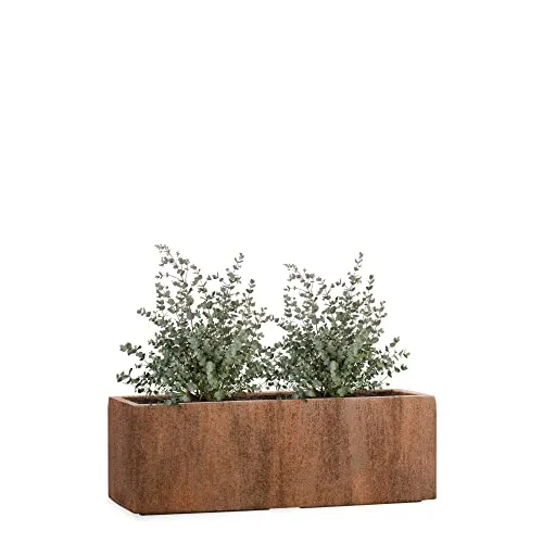 Pflanzwerk® Pflanzkübel TUB Rost 17x50x17cm XXL – Rechteckig – Hochwertiger Fiberglas Blumenkübel für Garten & Fensterbank - Großer Pflanzwerk Pflanzkübel in Rost-Optik – ideal für drinnen und draußen. Frostbeständig und mit UV-Schutz für langlebige Freude an Ihren Pflanzen. Perfekt für stilvolle Akzente im Garten oder Wohnraum.
