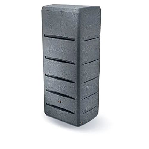 Kreher XXL Wassertonne Tower Stone mit Wasserhahn und Füllautomat. Tolle Stein Optik in Dunkelgrau, 720 Liter Nutzungsvolumen. Maße (BxTxH): 79 x 59 x 180 cm