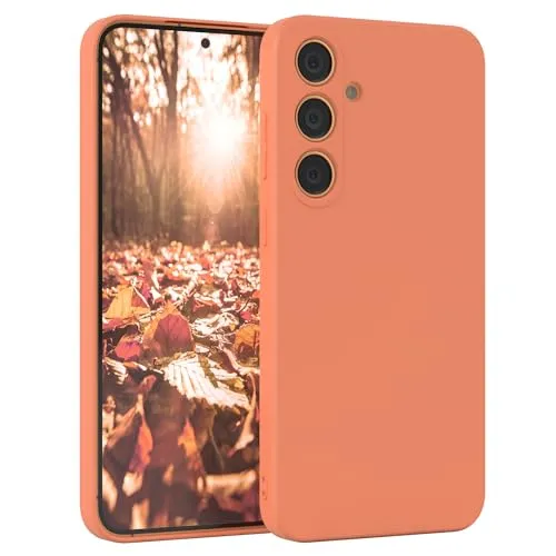 EAZY CASE - Silikonhülle für Galaxy S25 Plus Hülle Silikon Case Orange weich stoßfeste Handyhülle Schutzhülle mit Kameraschutz Dünn Premium Schutz Cover TPU Phone Bumper in Pastell Hellorange Matt