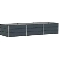 vidaXL Pflanzkübel Anthrazit 240 x 80 x 45 cm aus Stahl - Moderner Pflanzkübel aus robustem Stahl und Kunststoff, ideal für Garten und Terrasse. Vielseitig einsetzbar und mit elegantem Design, das jeden Raum aufwertet. Stabil und langlebig für optimale Pflanzenpflege.