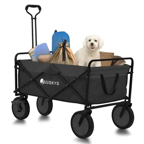 Juskys Faltbarer Bollerwagen in schwarz von Juskys