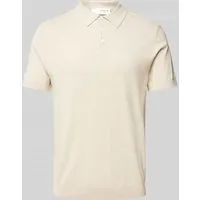 SELECTED HOMME Poloshirt mit elastischen Abschlüssen in Ecru, Größe S