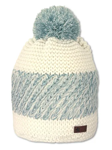 Sterntaler Bommelstrickmütze in Creme/ Hellblau, Größe 51 cm, Beige/Blau, Baby