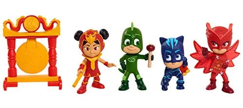Simba 109402419 - PJ Masks Figuren Set, Pyjamahelden, 4 Action Figuren und Drachen Gong, Staffel 3, 8cm groß, für Kinder ab 3 Jahren