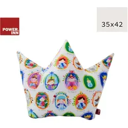 POWER INN® Kronenkissen groß | Märchenfiguren | Dekokissen | Krone
