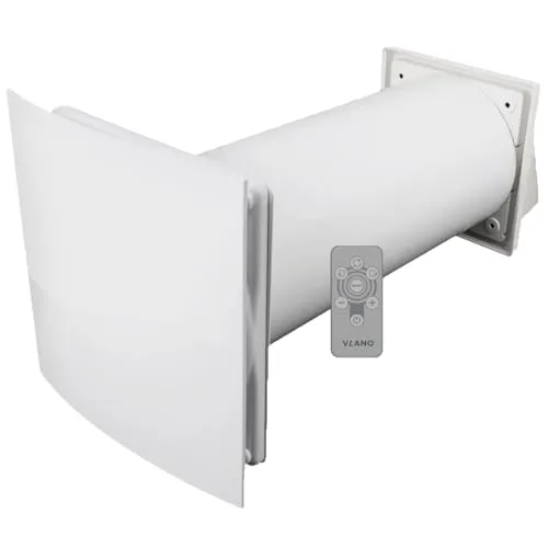 Produktbild VLANO UNO 125 SMART Dezentrale Lüftungsanlage mit Wärmerückgewinnung, Fernbedienung, Temperatursensor, Wärmetauscher, 6-stufiger Betrieb, 70 m³/h, 4 Betriebsmodi, Wohnraumlüfter, 125 mm