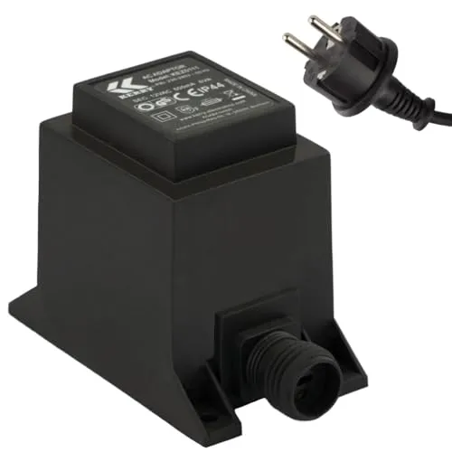 Netzteil 6 Watt IP44, LED-Trafo, Transformator 230V auf 12V, Netzkabel 2-Pin-Stecker, Netzstecker 2 Polig, 12V Adapter, Netzteil-Adapter, Netzgerät, Netzadapter, Niederspannung für LED-Lichterketten
