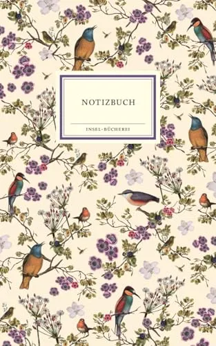 Notizbuch Insel-Bücherei »Singvögel crème«: Hardcover, A5, Blanko, 96 Seiten | Großformatige Sonderausgabe